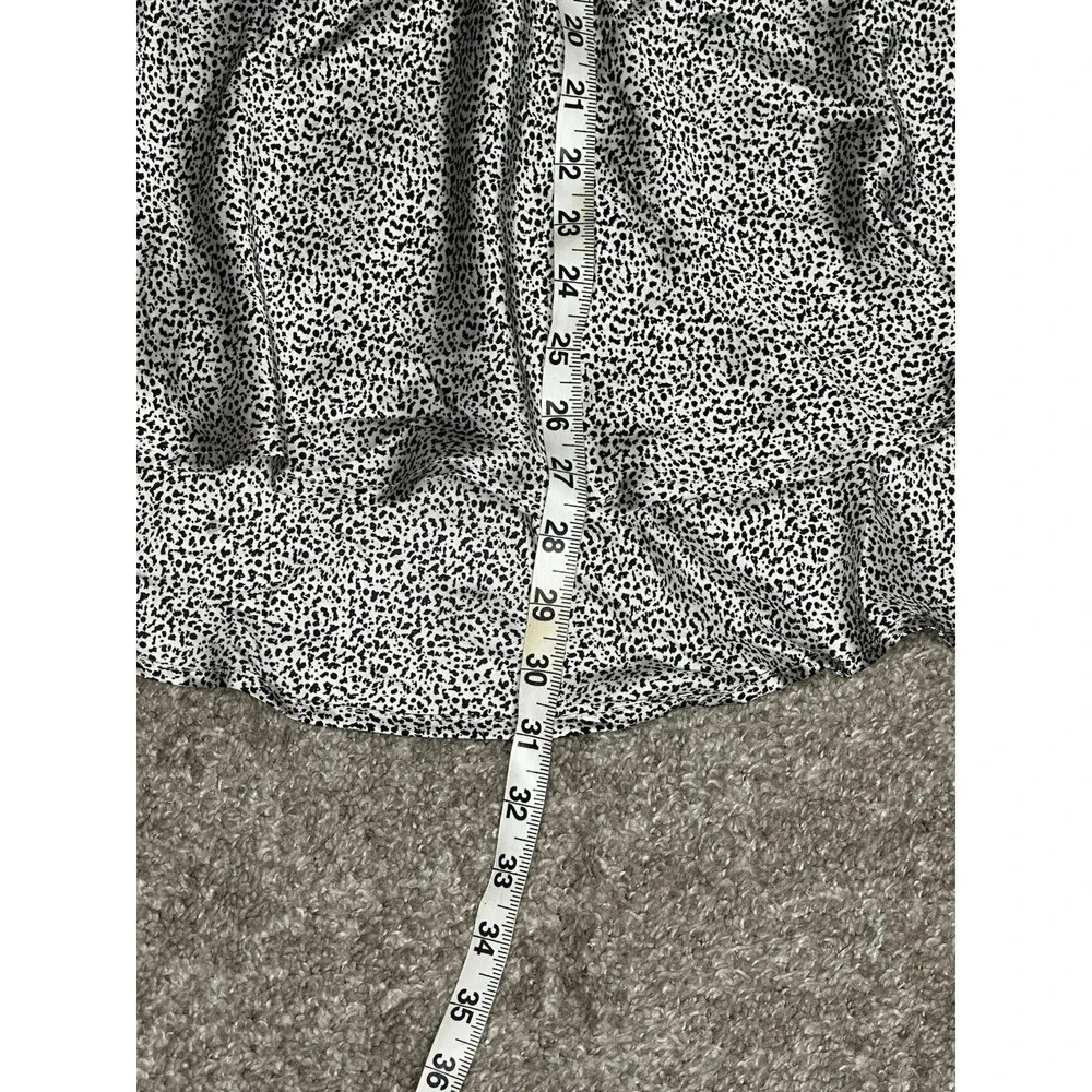 Sienna Sky Satin Spotted Black & White Midi Skirt Size L